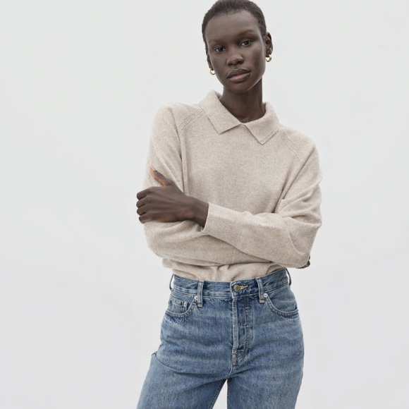 Everlane | 100% Cashmere Women's The Cashmere Collard Polo Sweater ~ Small - Picture 3 of 9